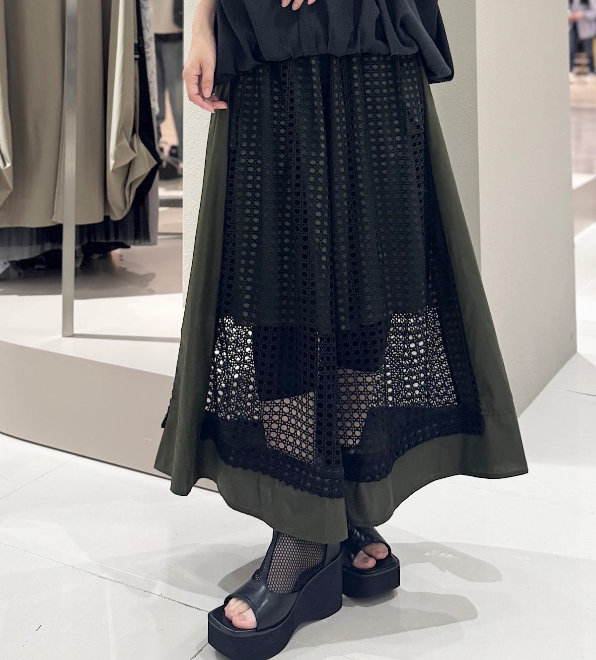 メッシュドッキングワイドパンツ
