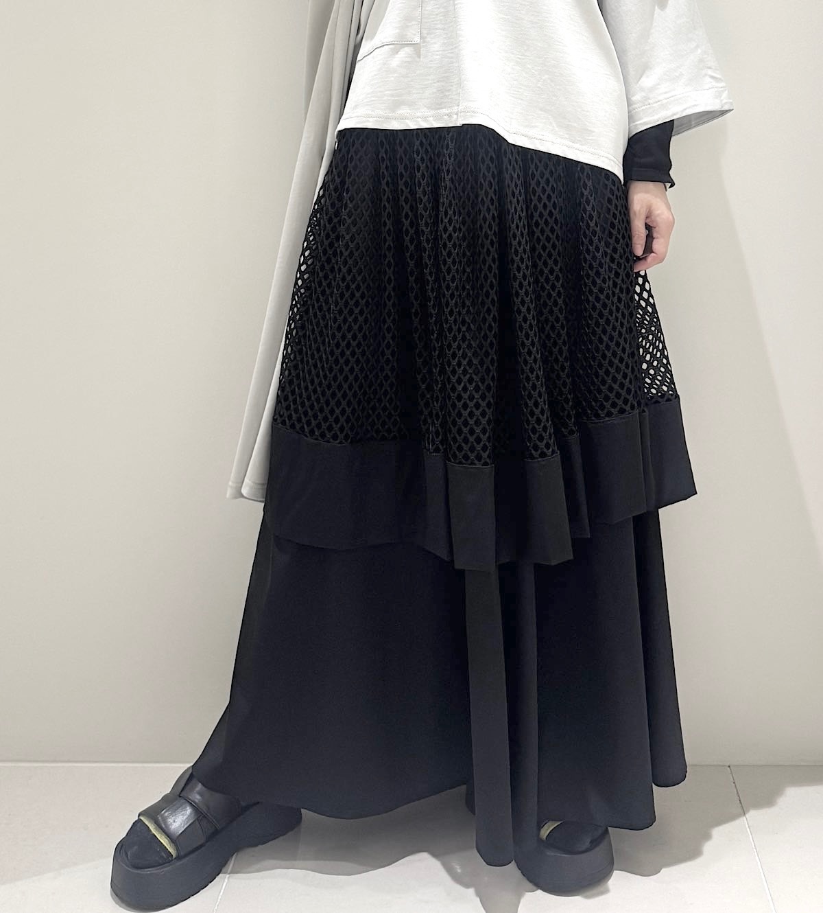 【予約商品】メッシュレイヤードスカート