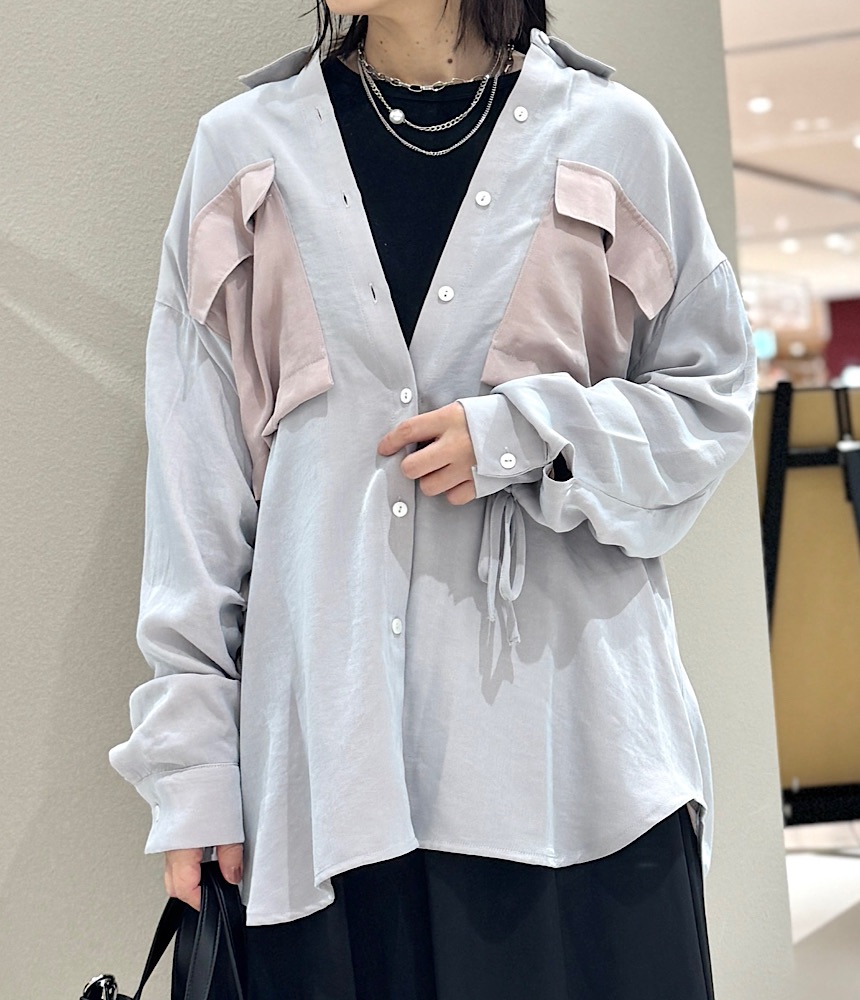 シャンブレーデザインシャツ