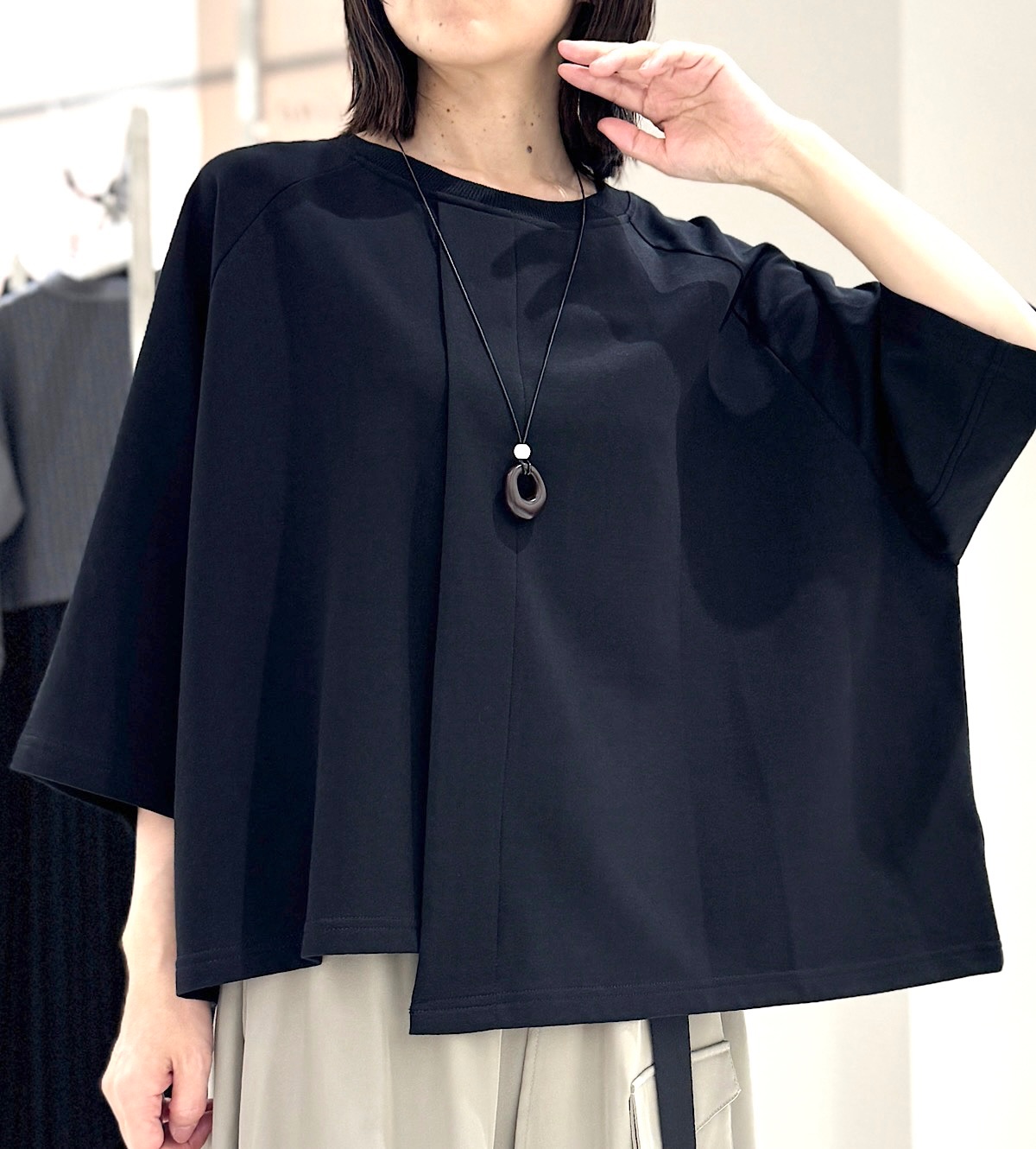 アシメ7分袖カットソー