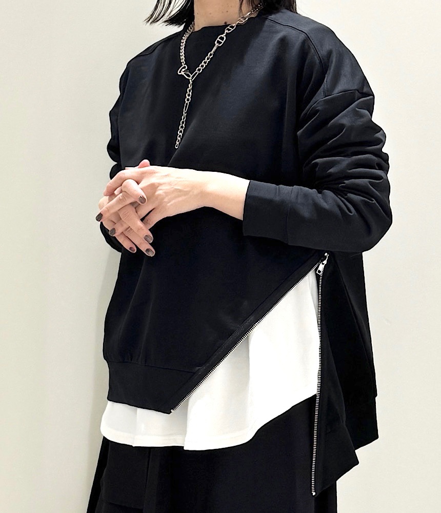 ジップデザインカットソー