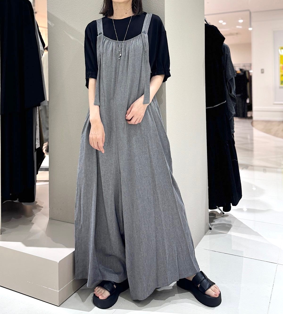 ロングワイドサロペット