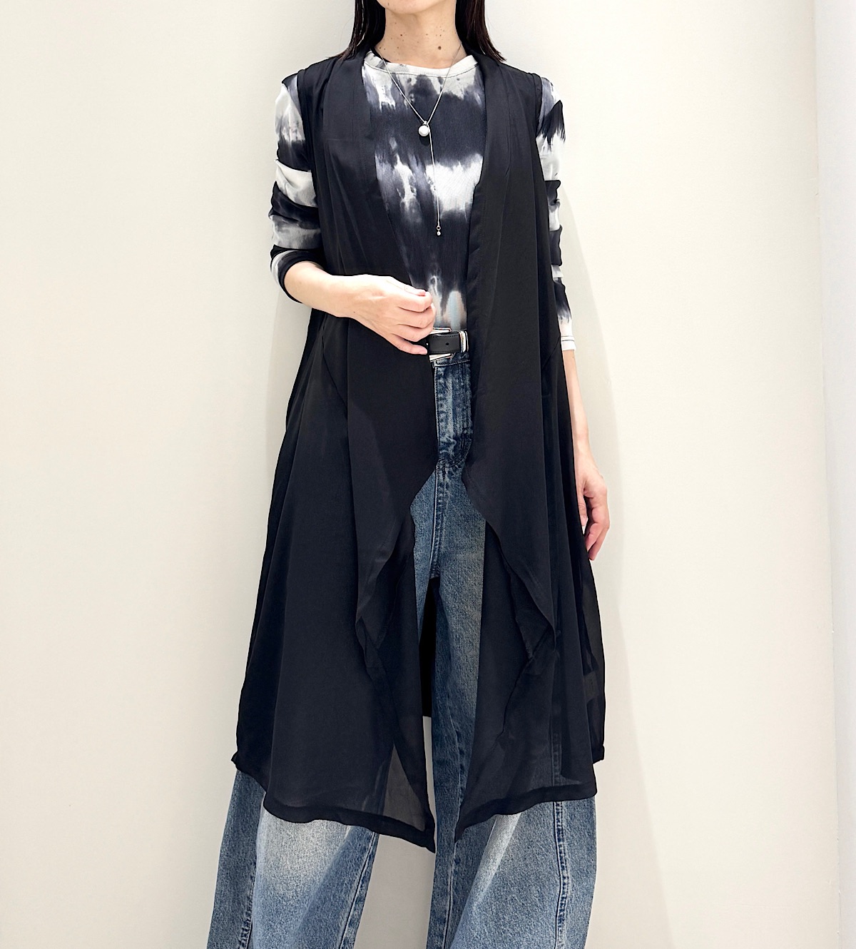 シアー切替ジレ