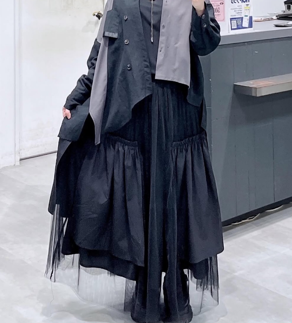 チュールドッキングギャザースカート