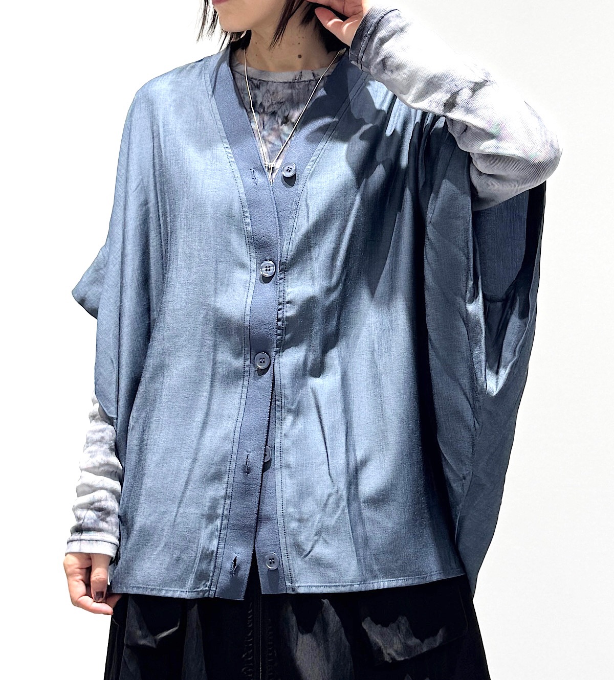 ５分袖ドルマンカーディガン