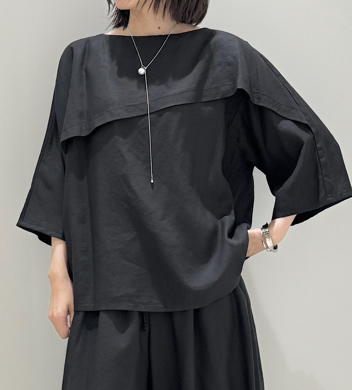 【予約商品】５分袖デザイントップス